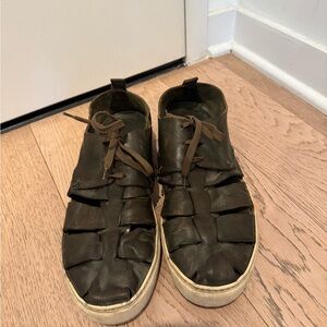 Hand made in Venice Italy - Men's Brown Leather Casual Shoes